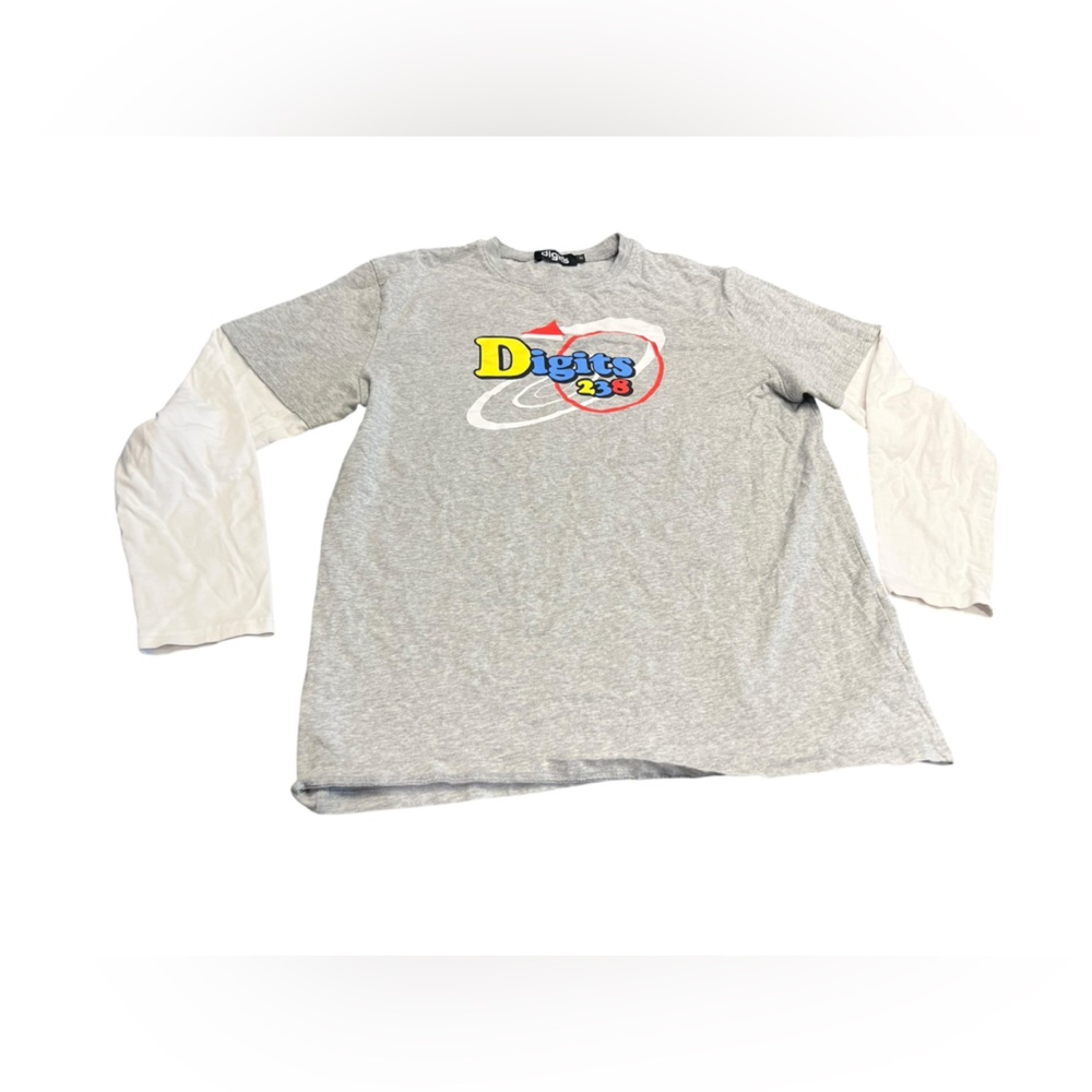 adidas Kids Gray and White Long Sleeve Tee